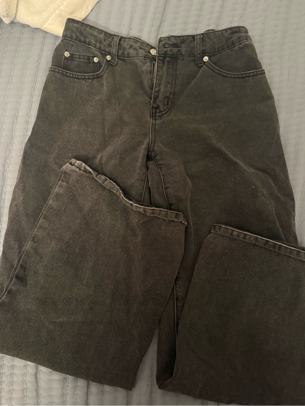 Edikted Straight Leg High-Rise Black Jeans